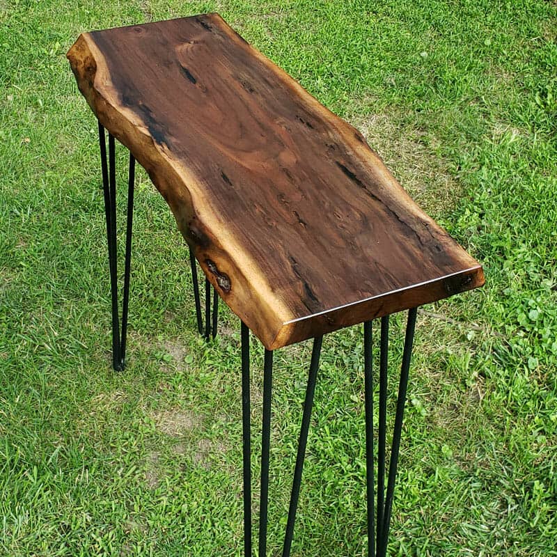 black walnut console table