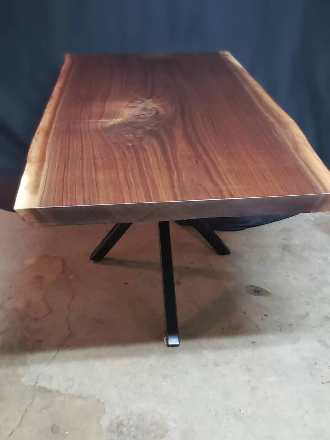 Cherry Live Edge Table Glass Inset